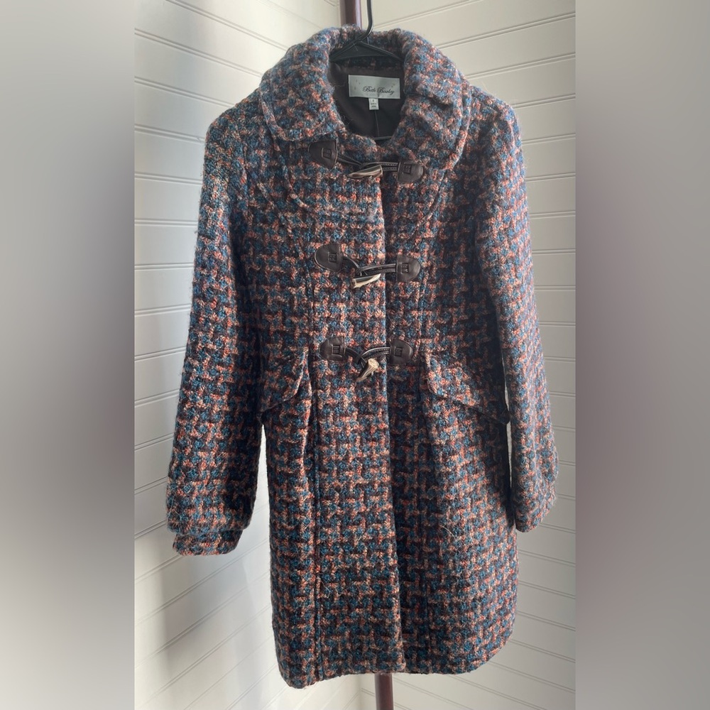 Beth Bowley Multicolored Tweed Pea Coat